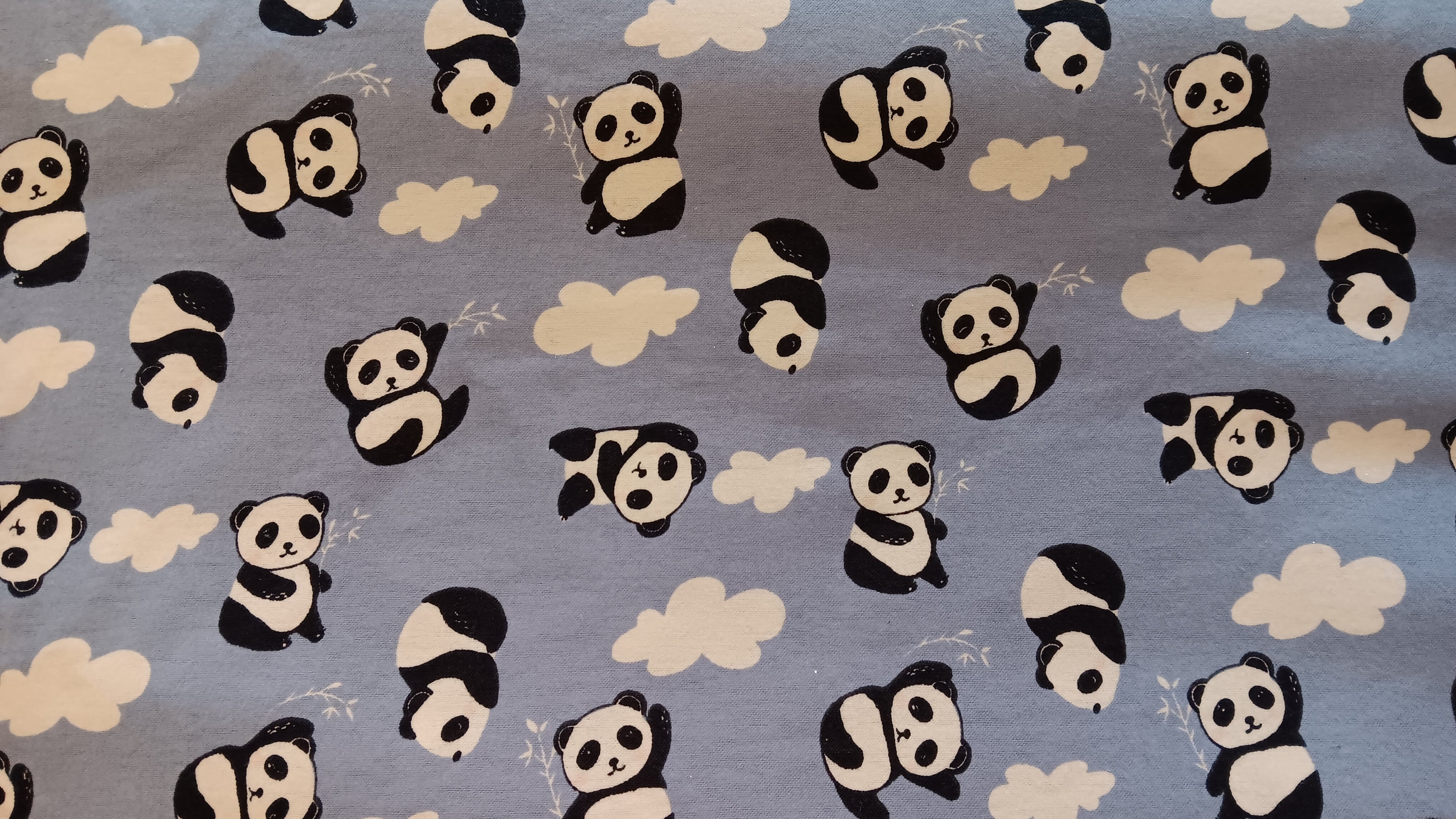 tissus disponible panda bleu garçon flanelle