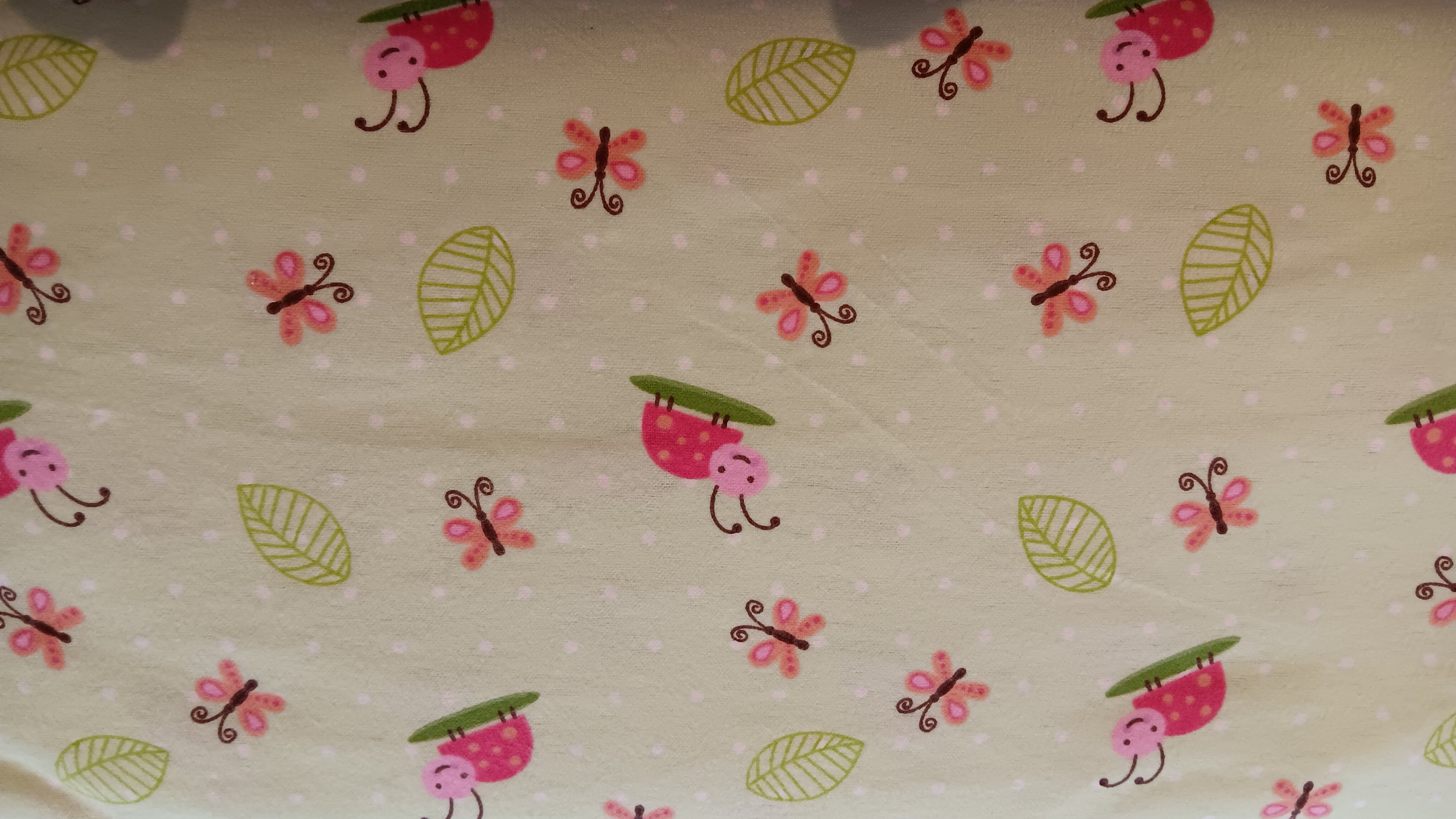 tissus disponible papillon et coccinelle flanelle