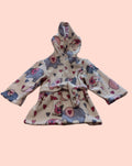 Robe de chambre 1-2 ans Éléphant rose et bleu en molleton